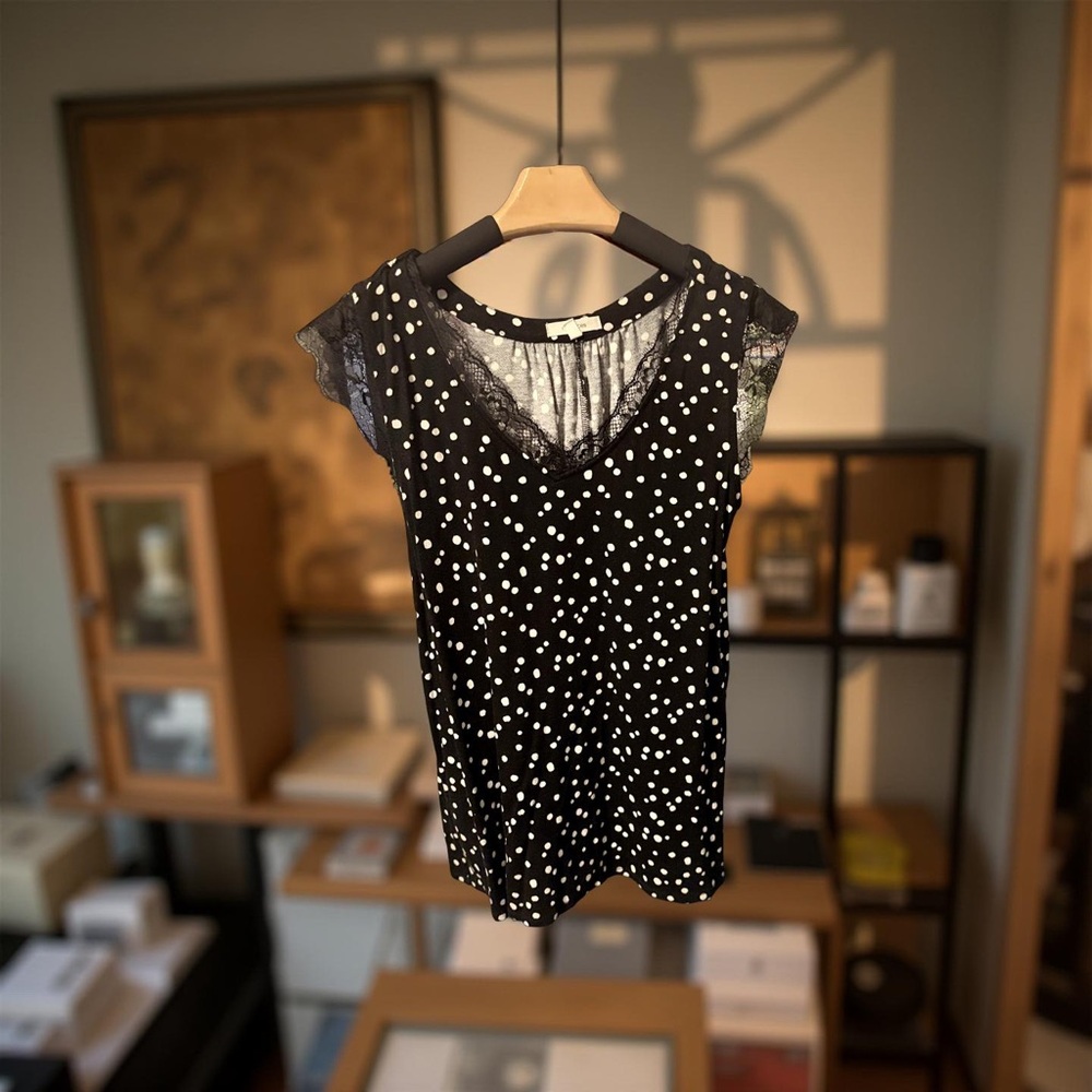 Maurices Black and White Dot Blouse